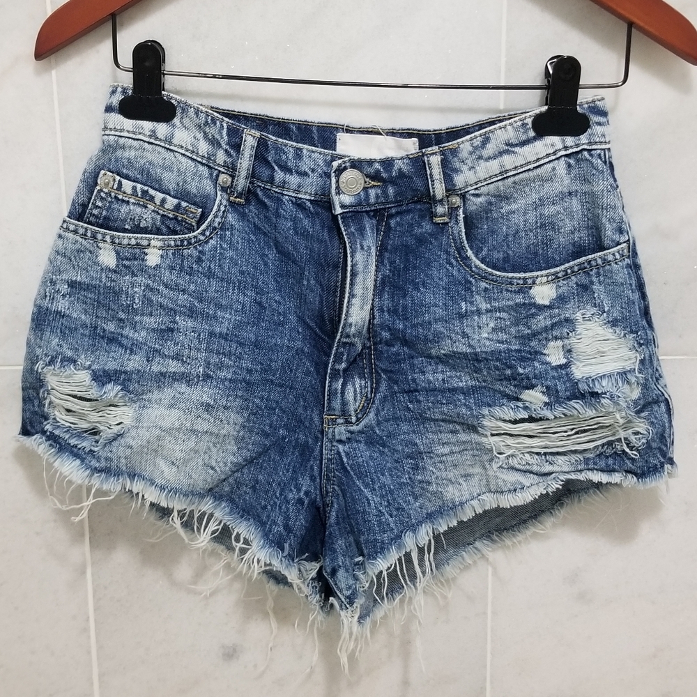 Garage Distressed Hish Rise Jean Shorts Festival Frayed Hem Junior 3